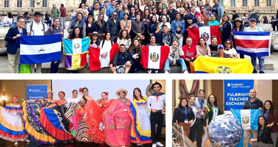 A photo collage of teachers in Colombia 