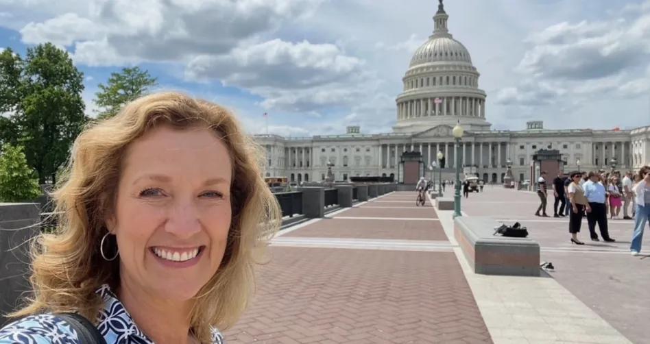 Dr. Melaney Sanchez during a field trip to the National Mall in Washington, DC.