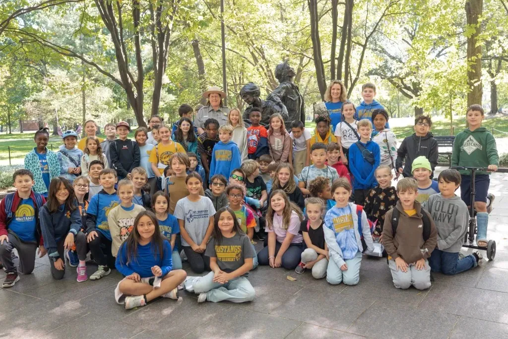 A group of students at the National Mall